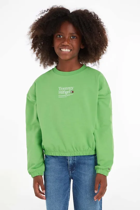 zielony Tommy Hilfiger bluza dziecięca Dziewczęcy