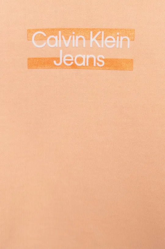 πορτοκαλί Παιδική βαμβακερή μπλούζα Calvin Klein Jeans