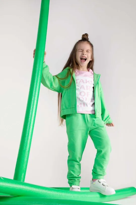 зелений Дитяча бавовняна кофта Coccodrillo Для дівчаток