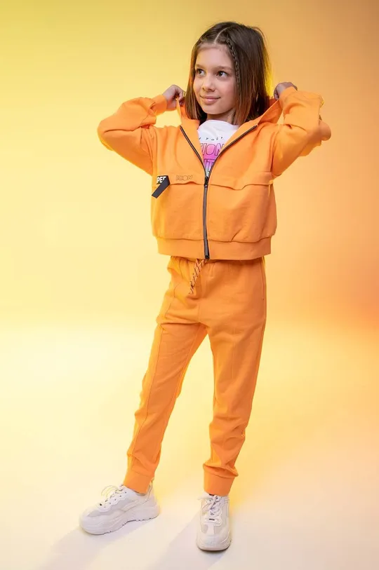 оранжевый Детская хлопковая кофта Coccodrillo Для девочек