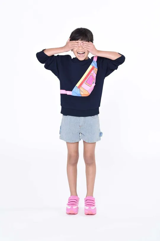 námořnická modř Dětská bavlněná mikina Marc Jacobs Dívčí
