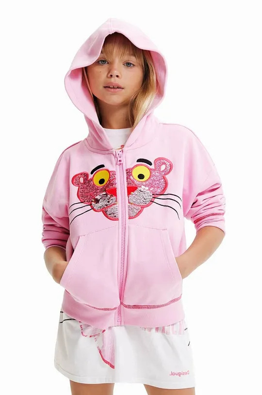 розовый Детская хлопковая кофта Desigual Pink Panther Для девочек