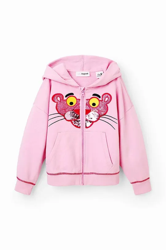 Παιδική βαμβακερή μπλούζα Desigual Pink Panther ροζ