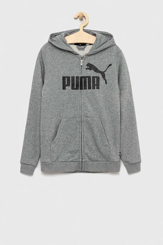 siva Otroški pulover Puma ESS Big Logo FZ Hoodie TR B Otroški