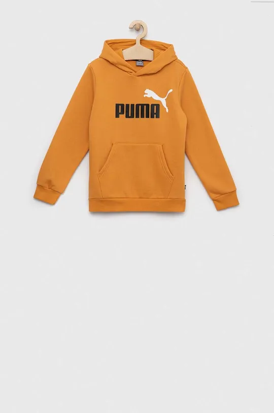 rumena Otroški pulover Puma ESS+ 2 Col Big Logo Hoodie FL B Otroški