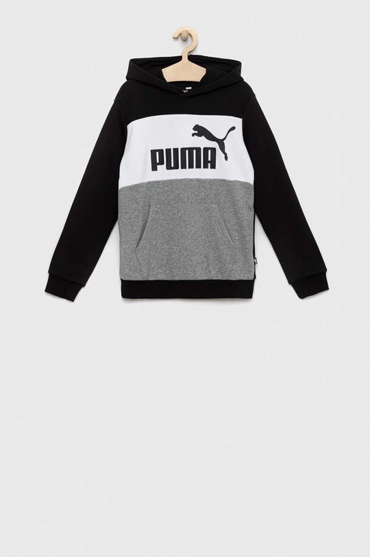 czarny Puma bluza dziecięca ESS Colorblock Hoodie TR B Dziecięcy