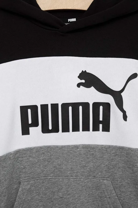 Παιδική μπλούζα Puma ESS Colorblock Hoodie TR B  Κύριο υλικό: 68% Βαμβάκι, 32% Πολυεστέρας Φόδρα κουκούλας: 100% Βαμβάκι Πλέξη Λαστιχο: 97% Βαμβάκι, 3% Σπαντέξ