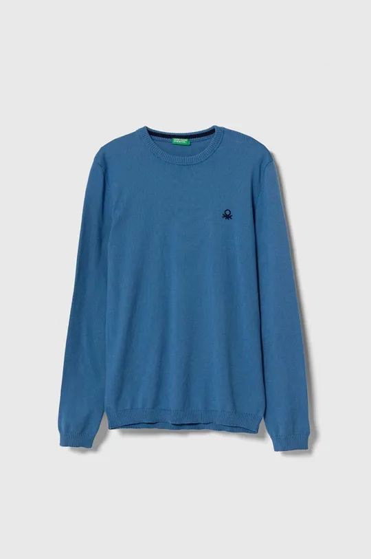 голубой Детский хлопковый свитер United Colors of Benetton Для мальчиков