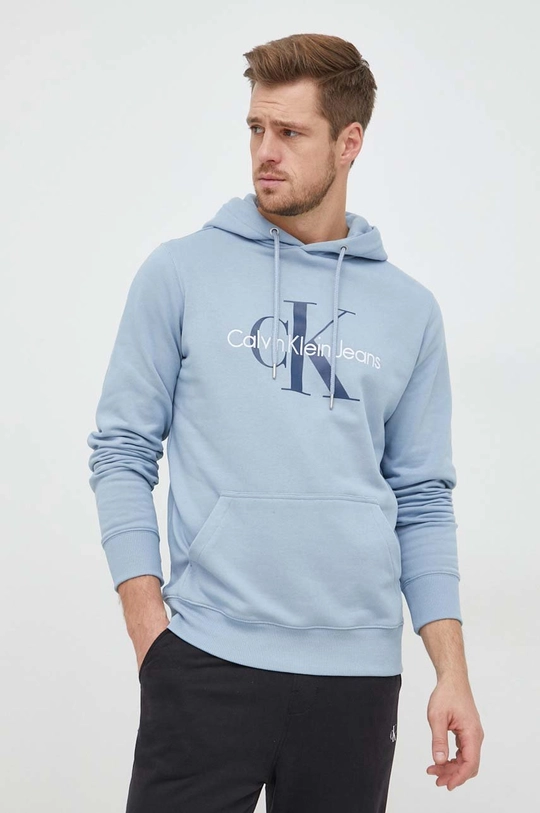 niebieski Calvin Klein Jeans bluza bawełniana Męski