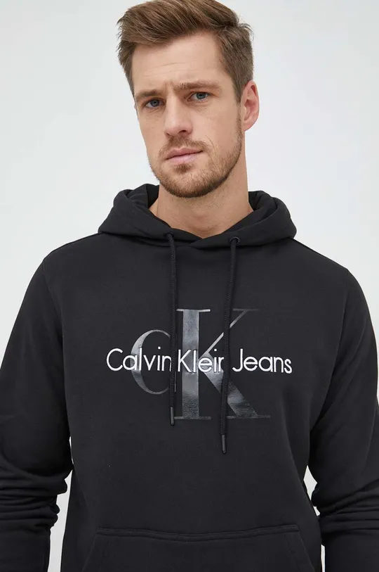 crna Pamučna dukserica Calvin Klein Jeans Muški