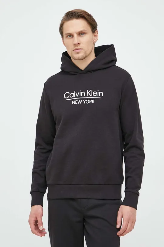 čierna Bavlnená mikina Calvin Klein Pánsky