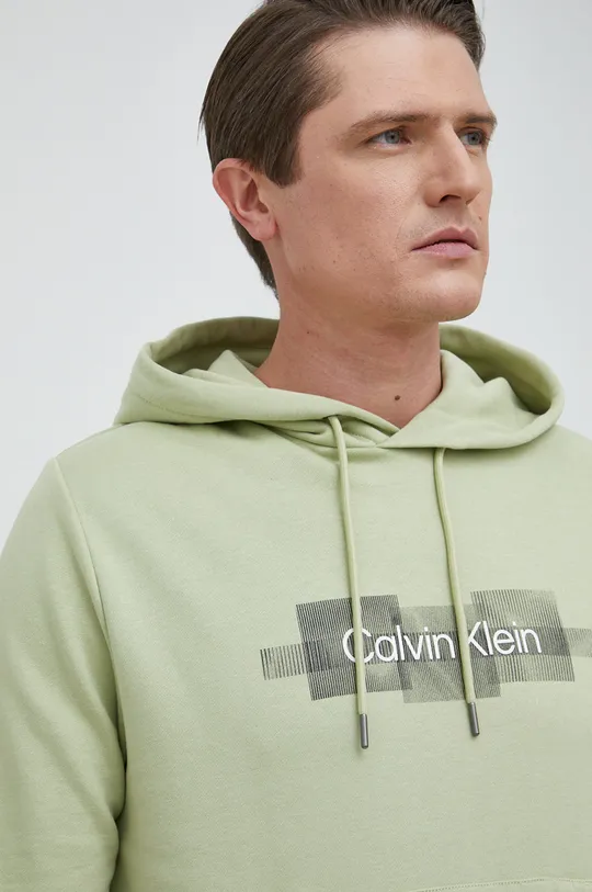 zelena Bombažen pulover Calvin Klein Moški