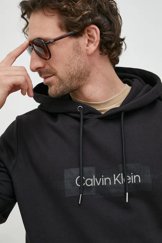 fekete Calvin Klein pamut melegítőfelső
