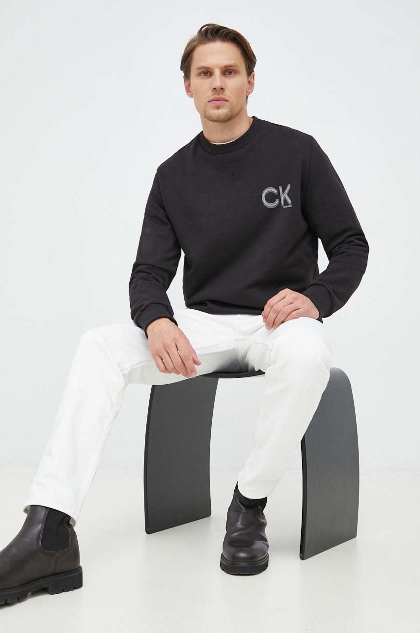 Хлопковая кофта Calvin Klein мужская цвет чёрный однотонная | ANSWEAR.ua