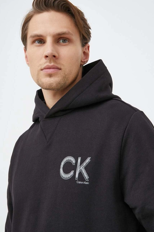 crna Pamučna dukserica Calvin Klein