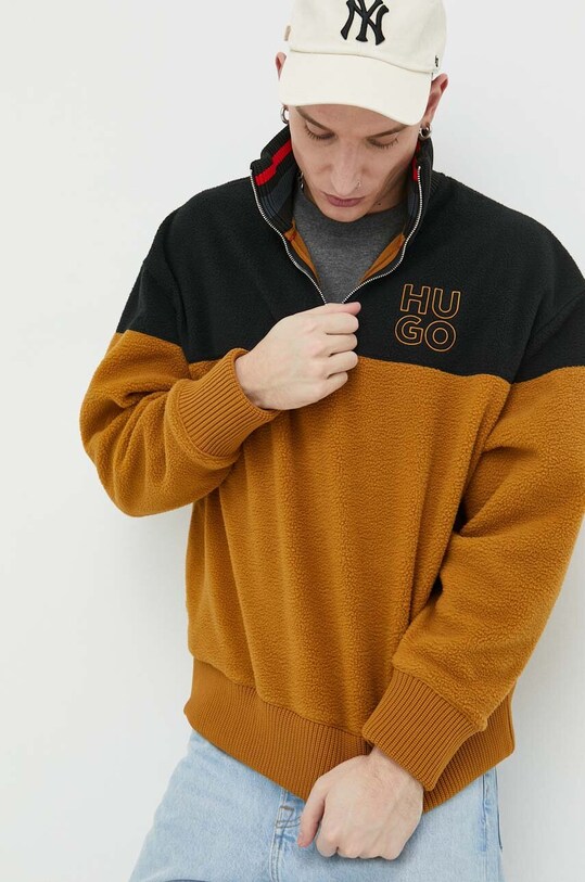 Кофта HUGO чоловіча колір коричневий | ANSWEAR.ua