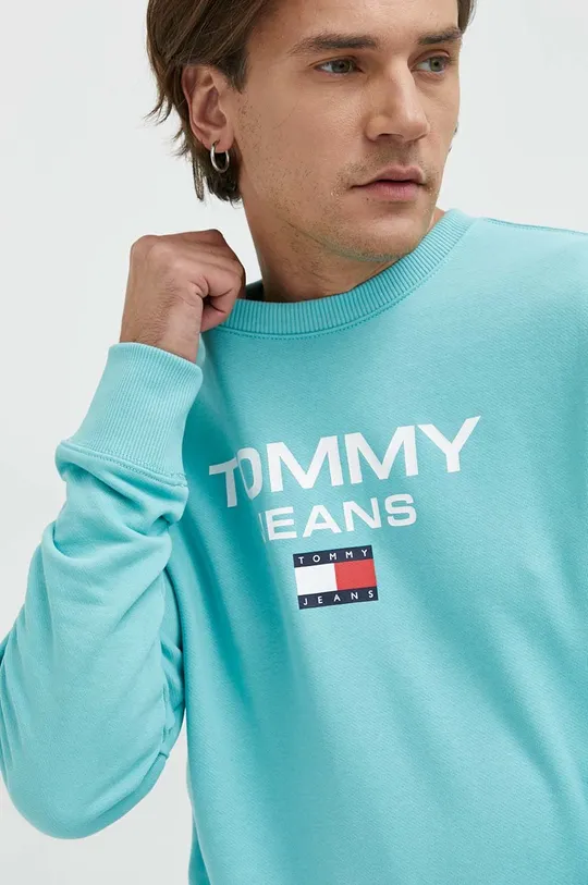 zielony Tommy Jeans bluza bawełniana