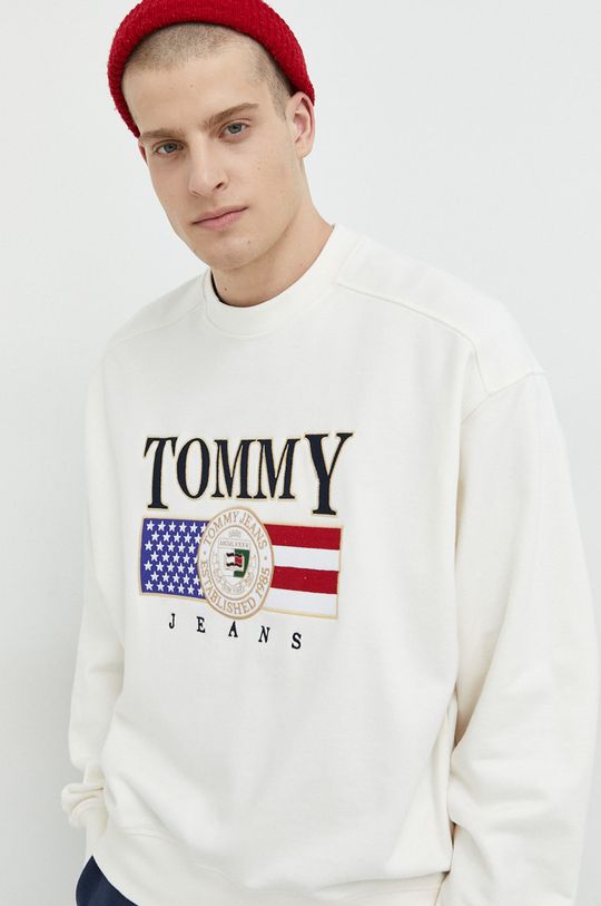 kremowy Tommy Jeans bluza bawełniana Męski