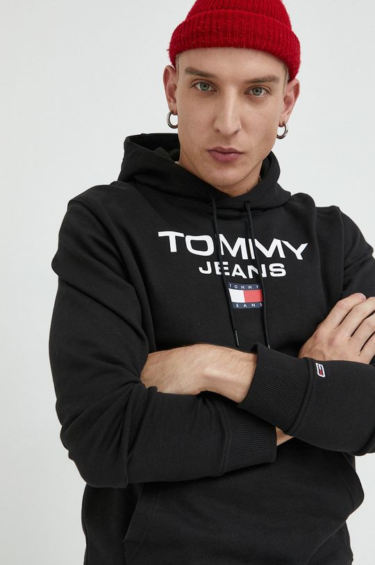 czarny Tommy Jeans bluza bawełniana