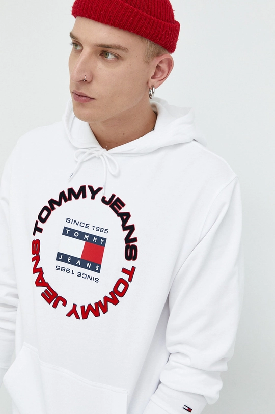 bianco Tommy Jeans felpa in cotone