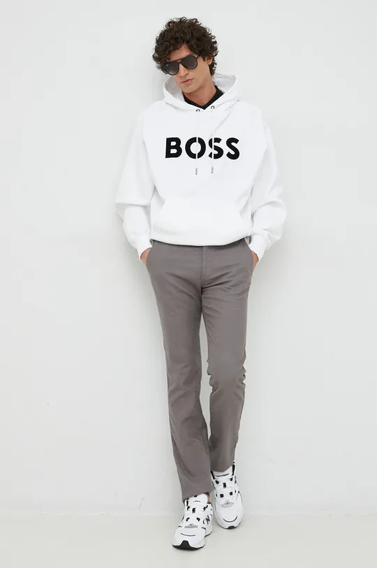 BOSS bluza bawełniana biały