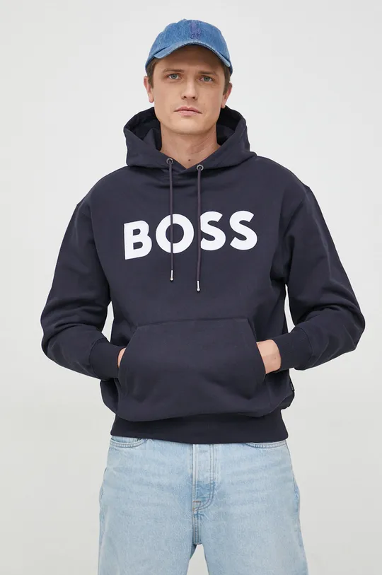 granatowy BOSS bluza bawełniana Męski