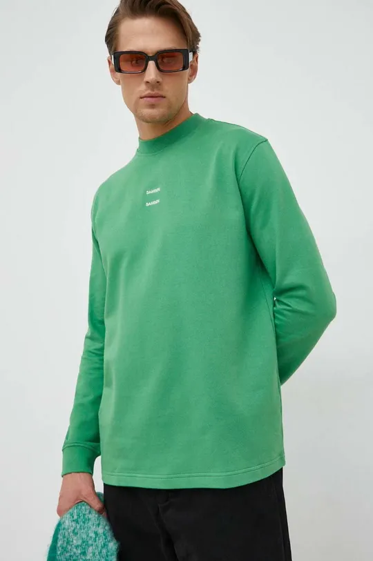πράσινο Βαμβακερή μπλούζα Samsoe Samsoe Ανδρικά