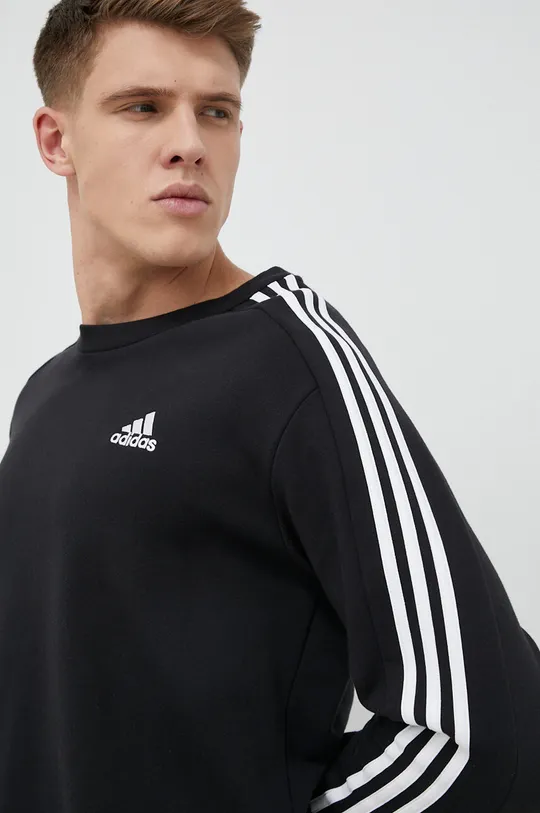 μαύρο Βαμβακερή μπλούζα adidas Ανδρικά