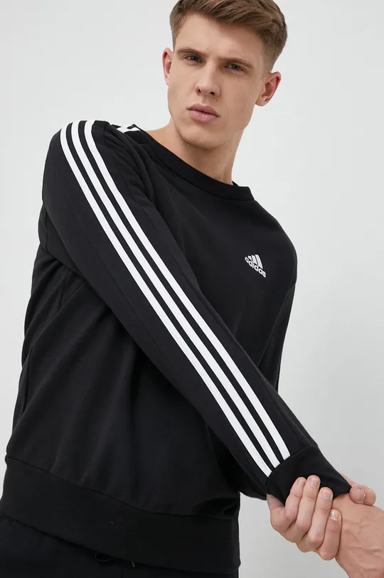 μαύρο Βαμβακερή μπλούζα adidas