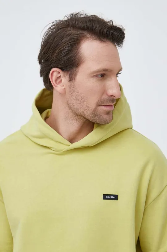 zelena Bombažen pulover Calvin Klein