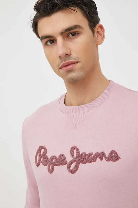 różowy Pepe Jeans bluza bawełniana Ryan Crew