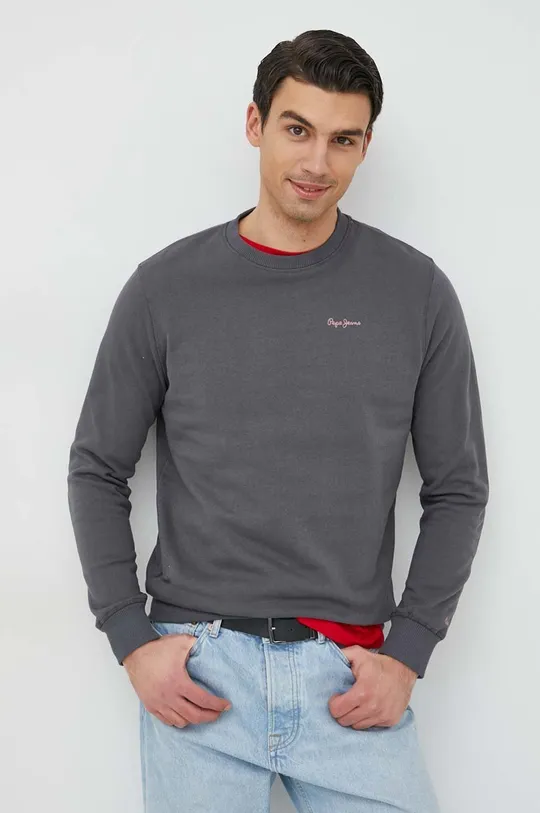 Bombažen pulover Pepe Jeans shane siva
