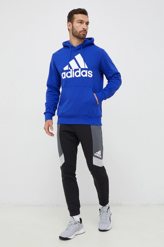 Βαμβακερή μπλούζα adidas μπλε