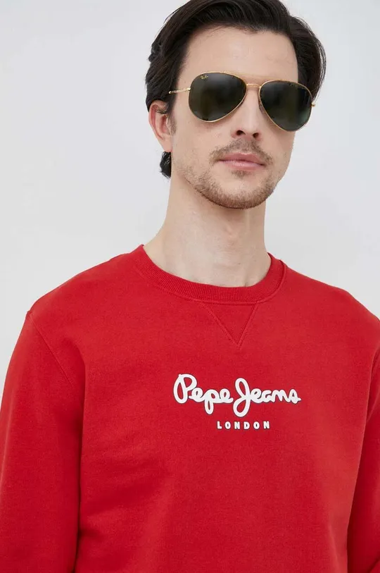 κόκκινο Βαμβακερή μπλούζα Pepe Jeans Edward Crew
