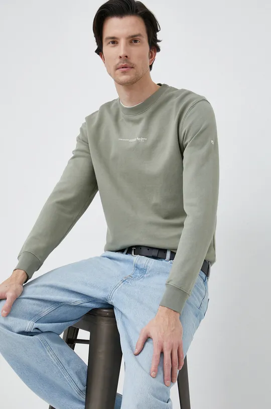 πράσινο Βαμβακερή μπλούζα Pepe Jeans David Ανδρικά