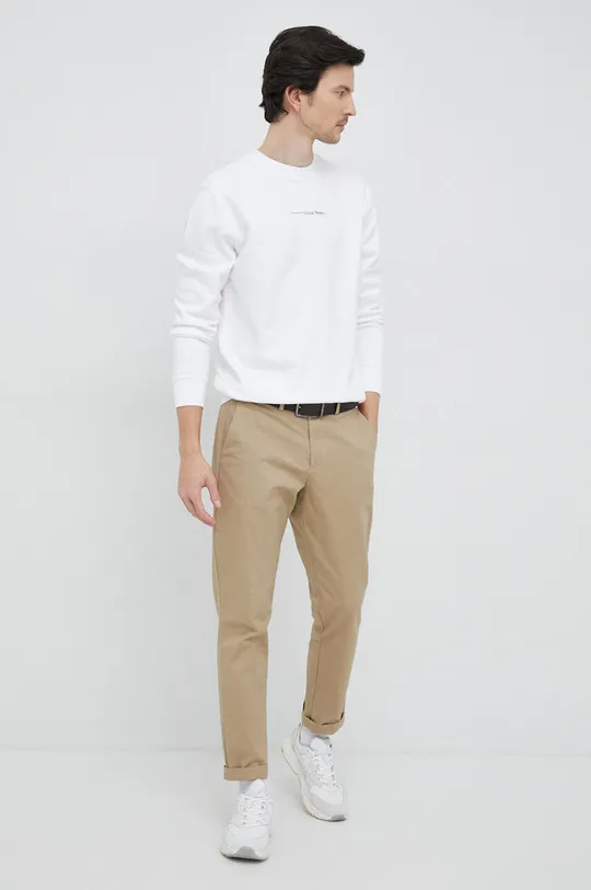 Βαμβακερή μπλούζα Pepe Jeans λευκό