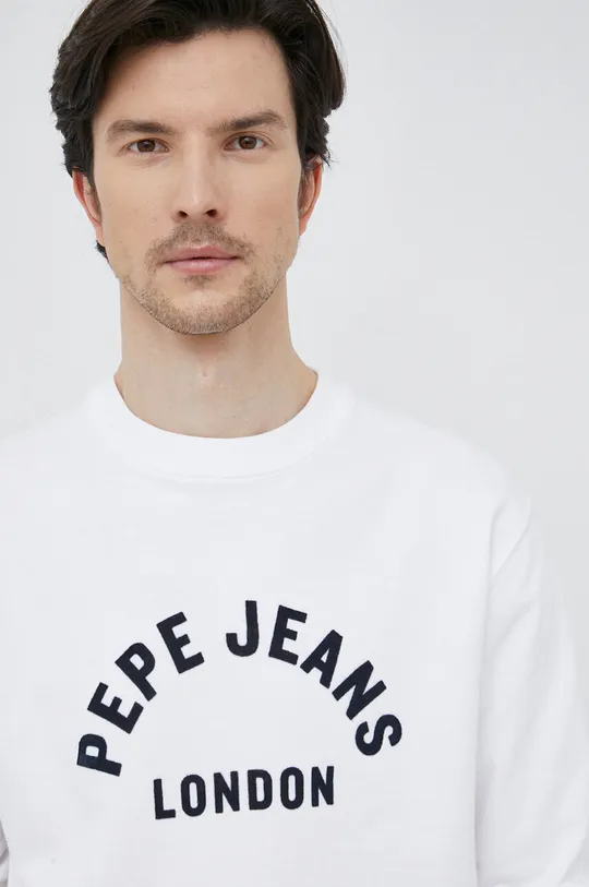 bela Bombažen pulover Pepe Jeans