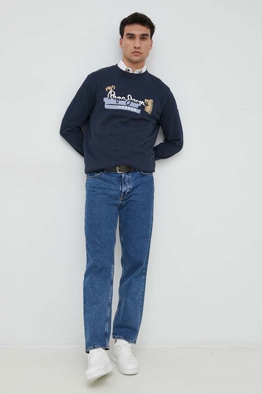 Pepe Jeans bluza bawełniana Alexander granatowy