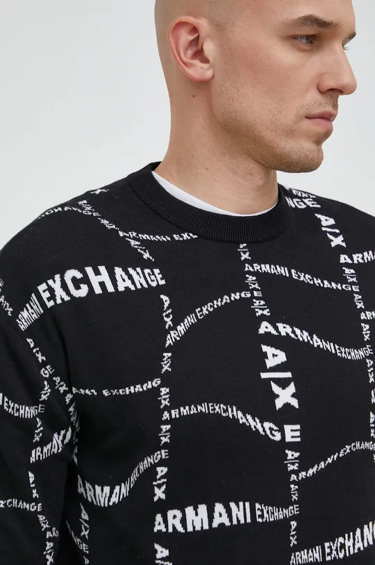črna Bombažen pulover Armani Exchange