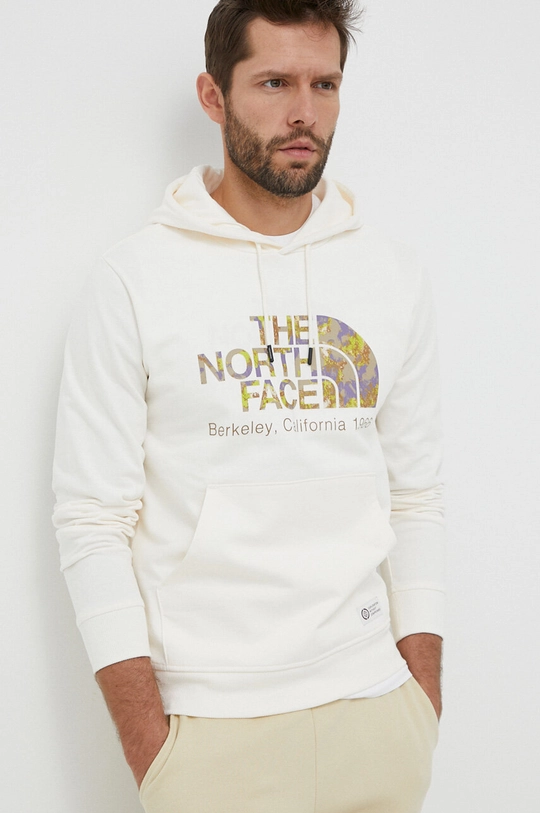 μπεζ Βαμβακερή μπλούζα The North Face Ανδρικά