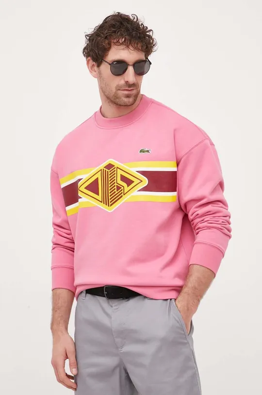 roza Bombažen pulover Lacoste