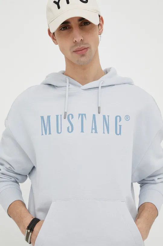 modra Bombažen pulover Mustang Moški