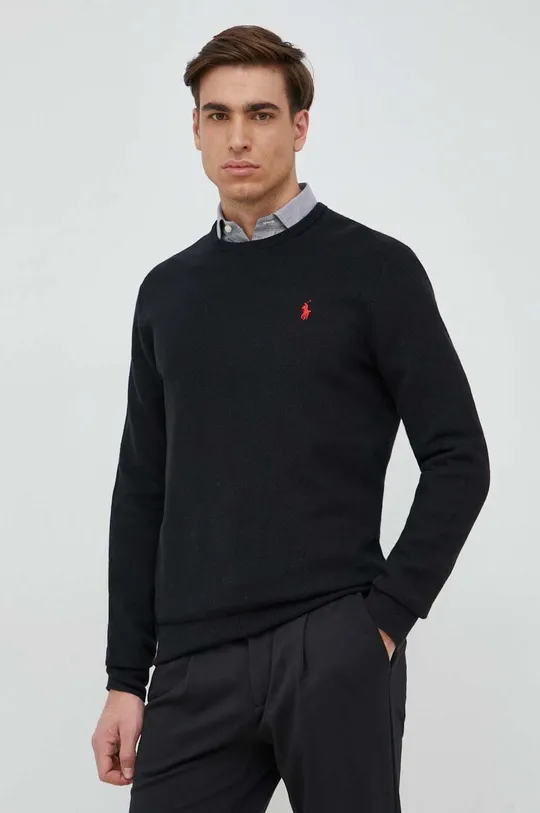 fekete Polo Ralph Lauren pamut pulóver