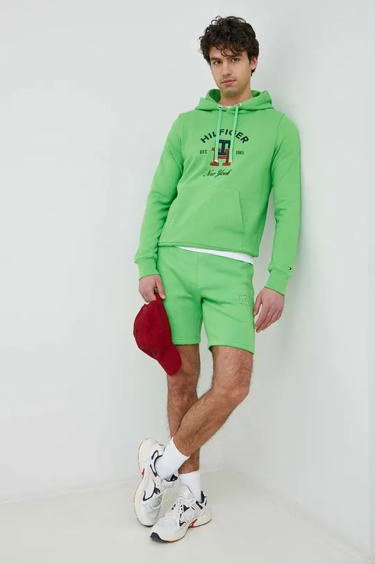 Bombažen pulover Tommy Hilfiger zelena