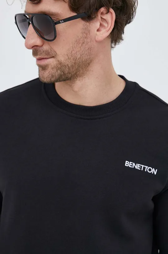 czarny United Colors of Benetton bluza bawełniana