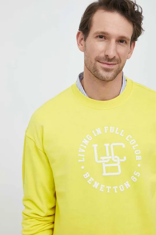 κίτρινο Βαμβακερή μπλούζα United Colors of Benetton