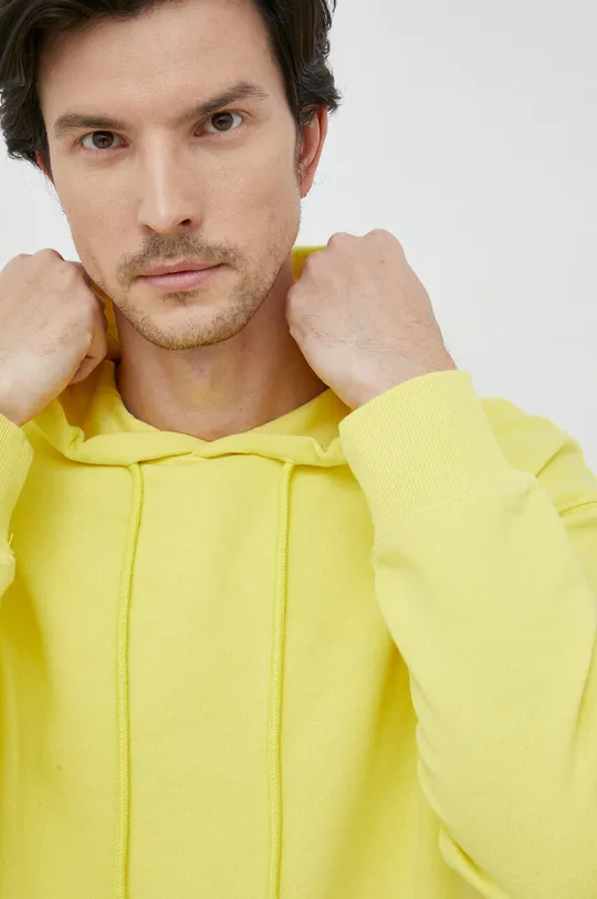 żółty United Colors of Benetton bluza bawełniana Męski