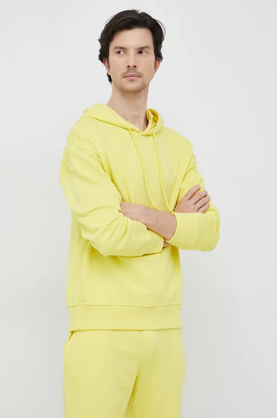 żółty United Colors of Benetton bluza bawełniana