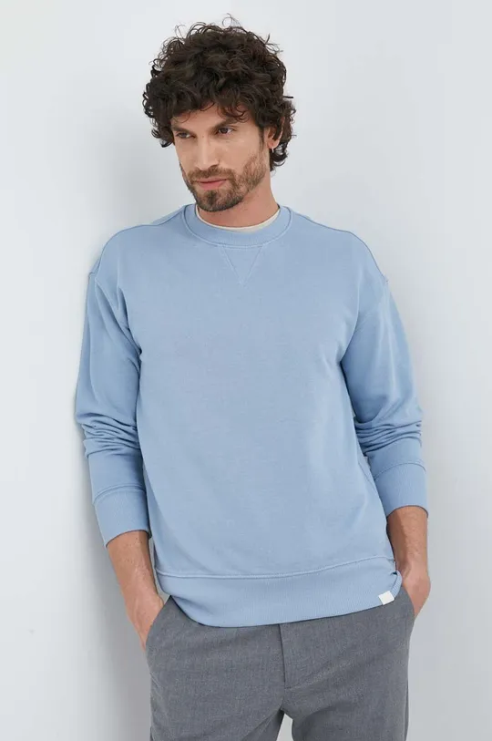 niebieski United Colors of Benetton bluza bawełniana Męski