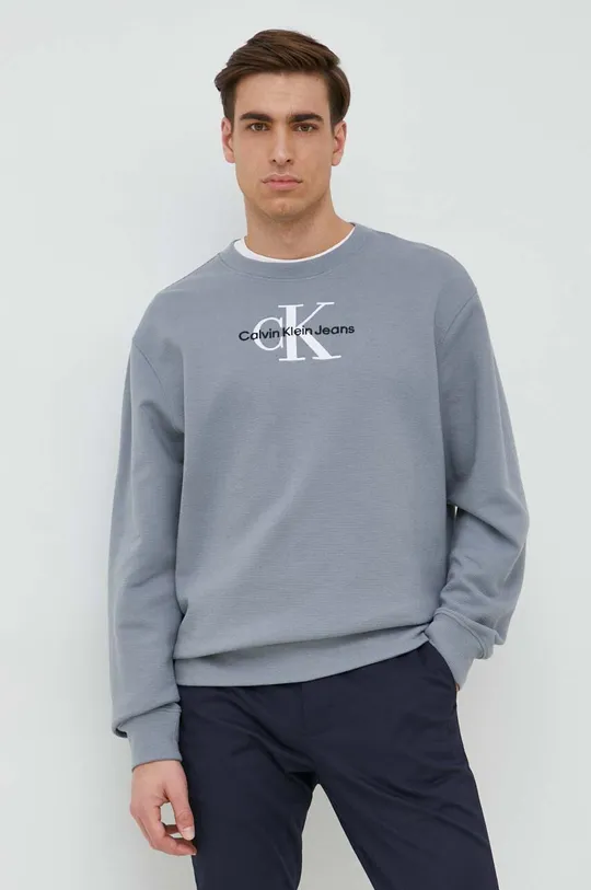 grigio Calvin Klein Jeans felpa in cotone Uomo